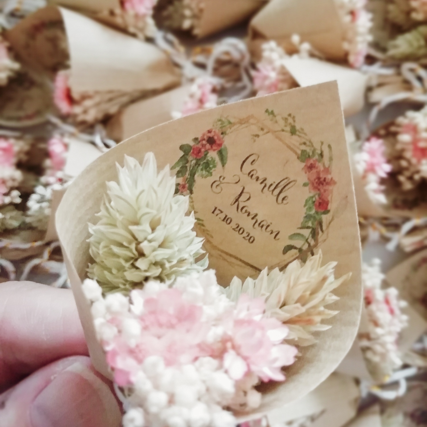 Mini bouquet de fleurs séchées bohème