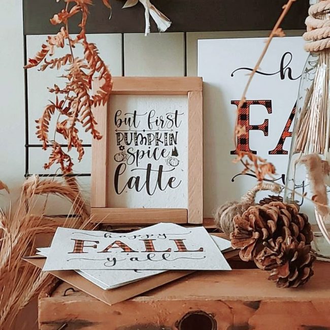 cadre automne pumpkin spice latte