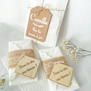 mouchoir témoin de mariage Champêtre chic