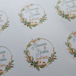 Stickers mariage bouton d'or