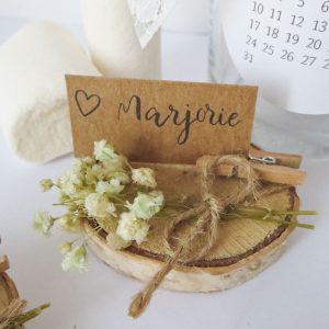 Marque-place mariage gypsophile