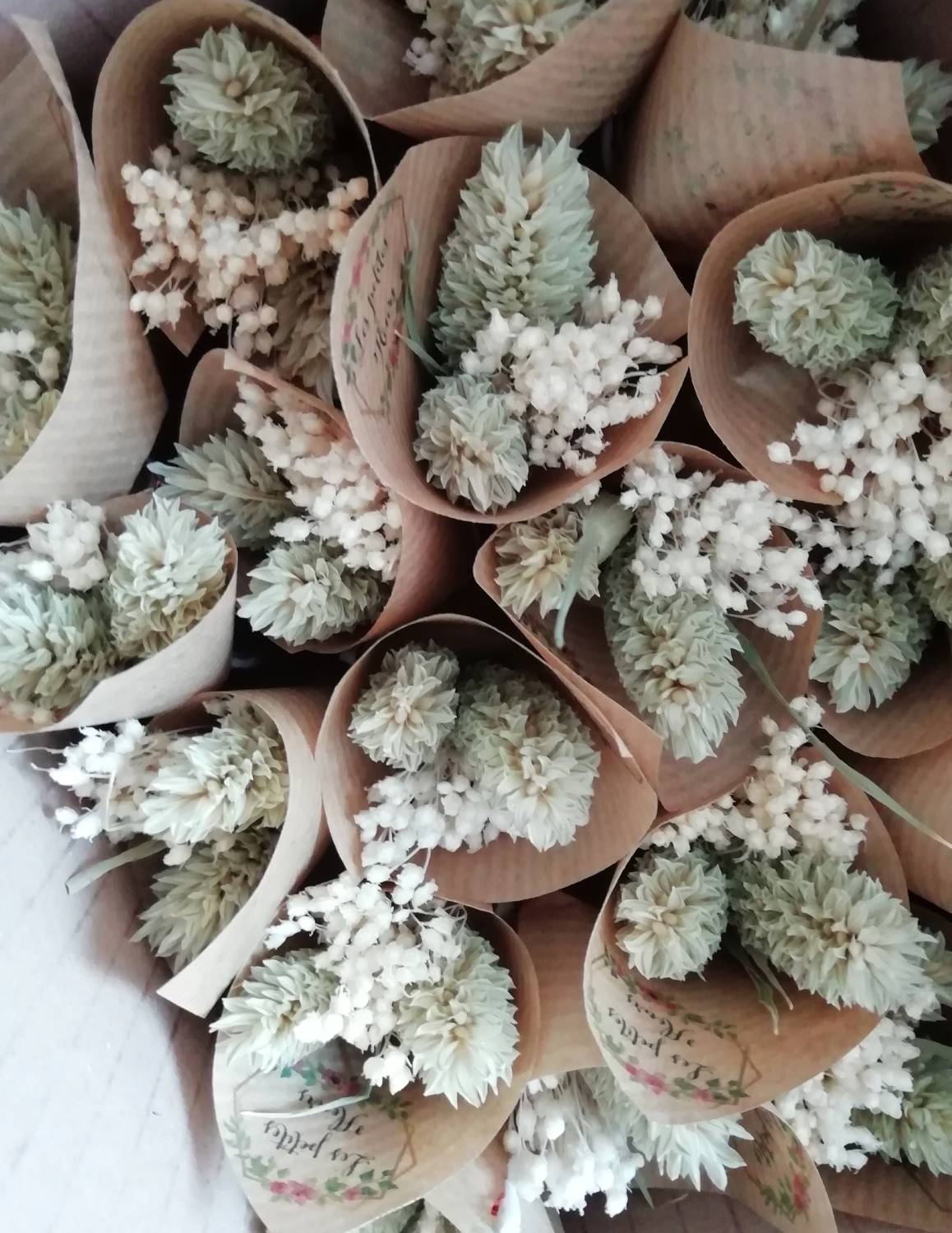 minis bouquet fleurs séchées baptême