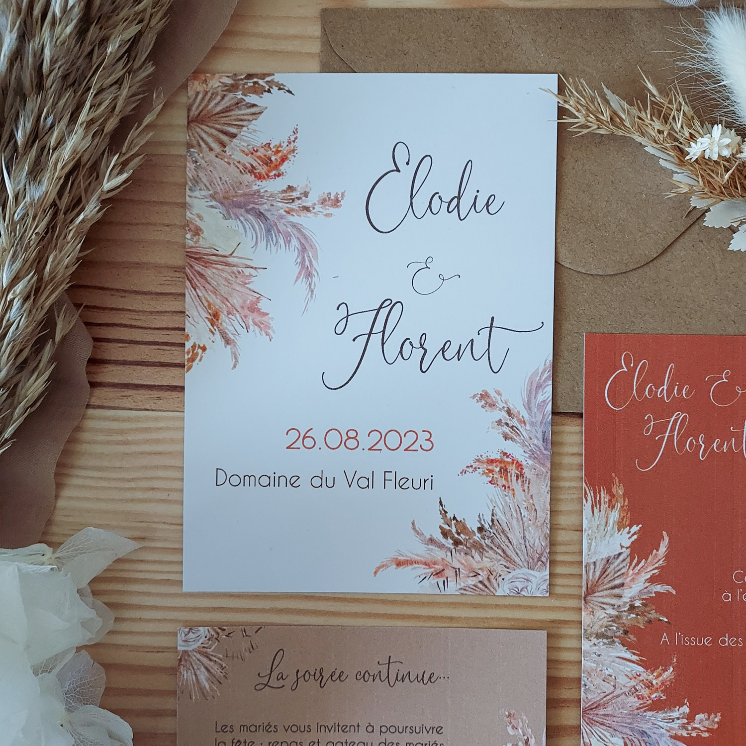 faire part mariage thème pampa terracotta faire part mariage thème pampa terracotta