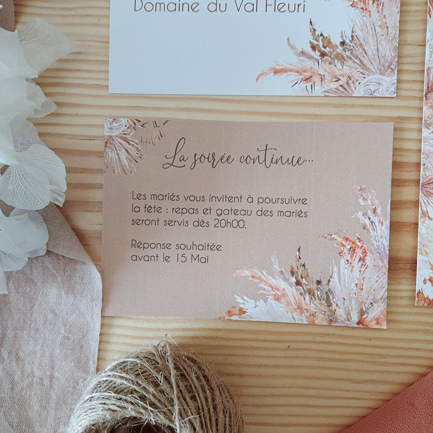 faire part mariage thème pampa terracotta faire part mariage thème pampa terracotta