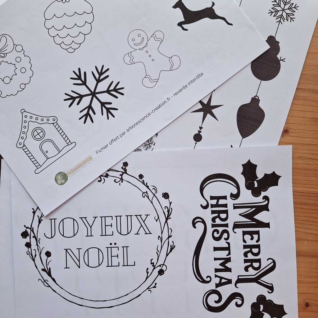 gabarit à télécharger motifs de noël pour vos vitres et portes.