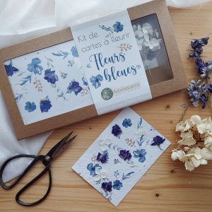 kit de carte à fleurir fleurs bleues