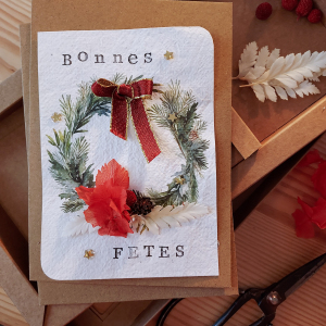 kit de carte à fleurir couronne de noël